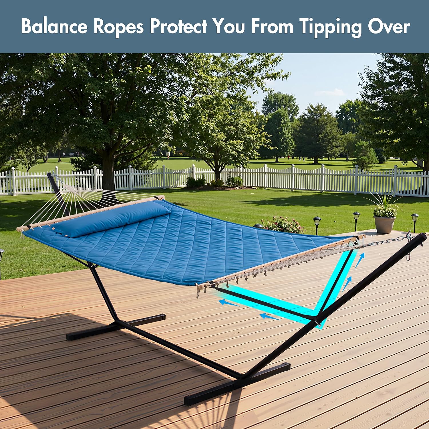 Blue Hammock Steel Stand Combo