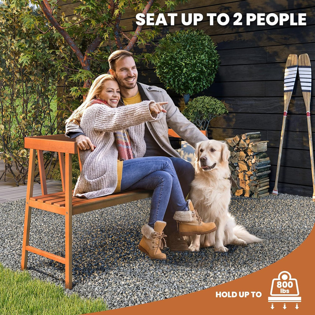 Eucalyptus Wood Two Seat Bench