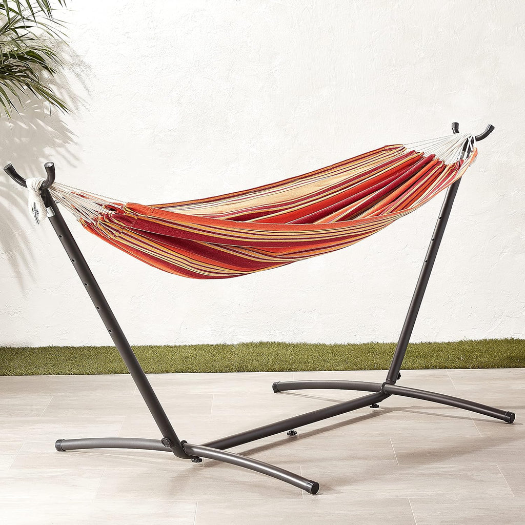Orange Stripe Hammock Stand Set