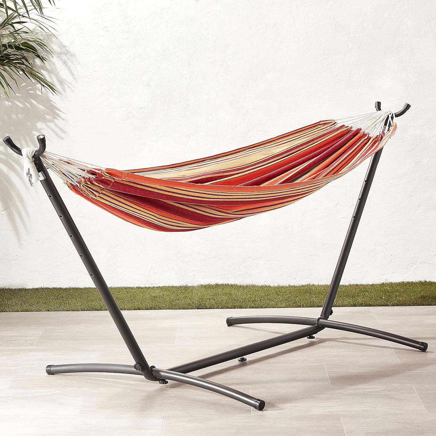 Orange Stripe Hammock Stand Set